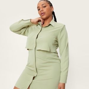 Nasty Gal - Button Down Mini Shirt Dress - Green